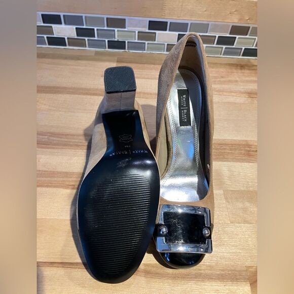 White House/Black Market heels. Leather, women’s size 7M - Picture 3 of 6